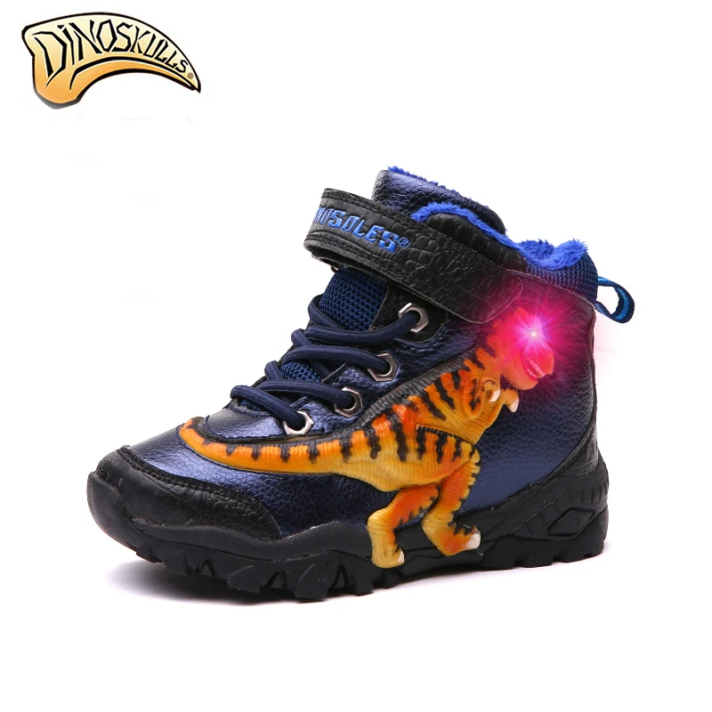 2018 Boys Winter Snow Boots Children's Winter Warm Shoes Kids Led Light