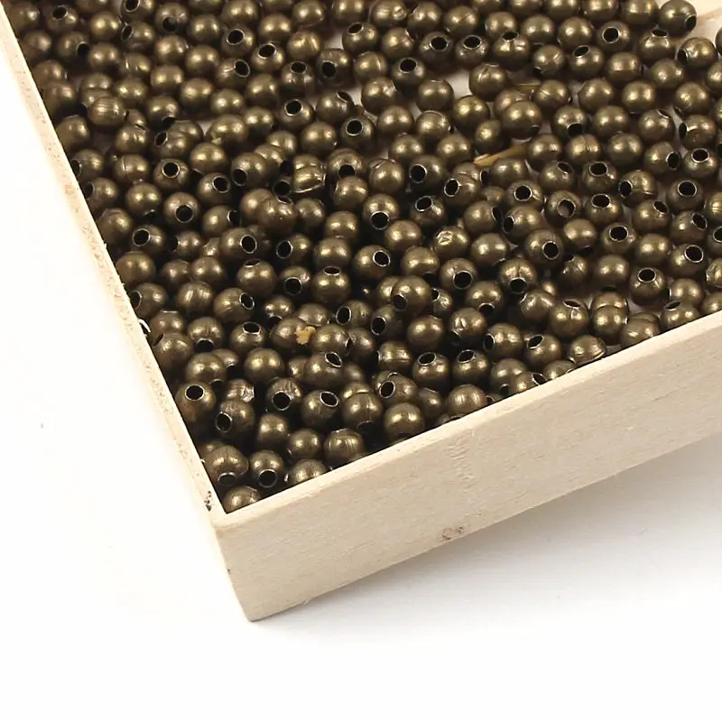 2/3/4/5/6/8/10mm Bronze Metal Beads Smooth Round Balls Loose Spacer Beads Jewelry Making Diy Handmade Jewelry Findings