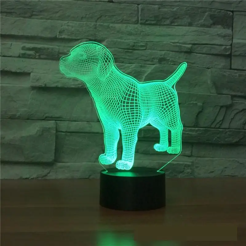3d лампа в виде собаки цветной светодиодный ночник с сенсорной зарядкой