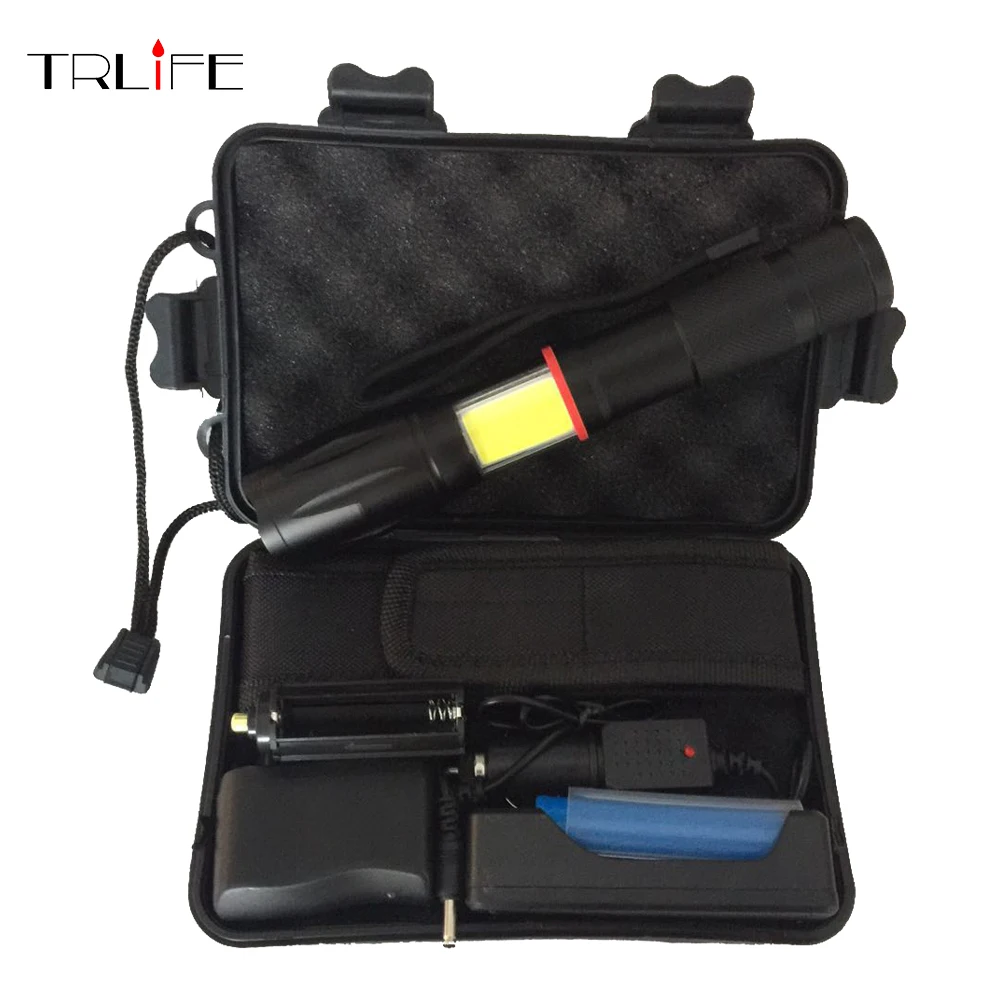 

COB Led Flashlight 10000 lumens Tactical L2/T6 Lanterna Torch Hidden COB Flash Light Tail Magnet Design By 18650 Battery