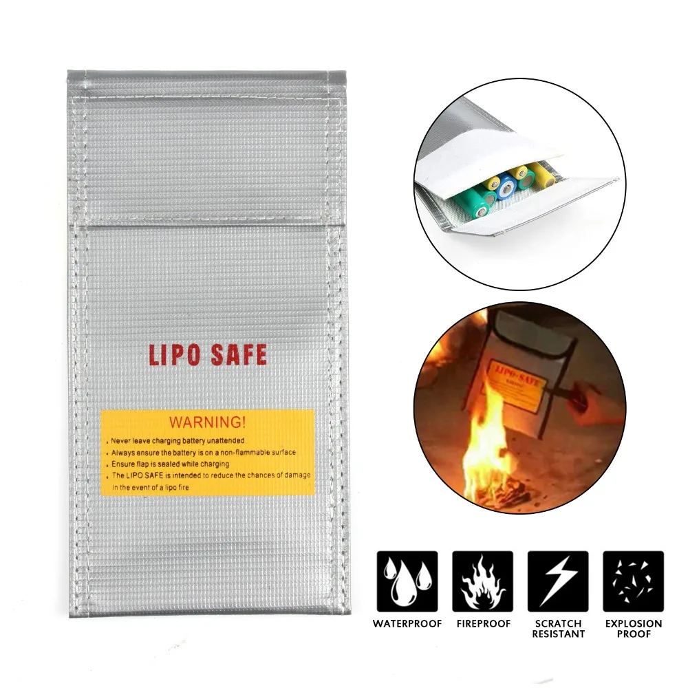 

Fireproof Lipo Battery Guard Bag for storing and charging Lipo Lithium Polymer Battery Safety Guard Pouch 10*20cm