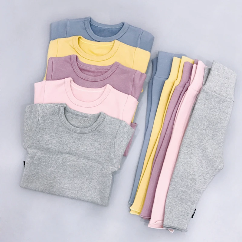 

2018 children Autumn Pajamas clothing Set Boys & girls Cartoon Sleepwear Suit Set kids long-sleeved+pant 2-piece baby clothes