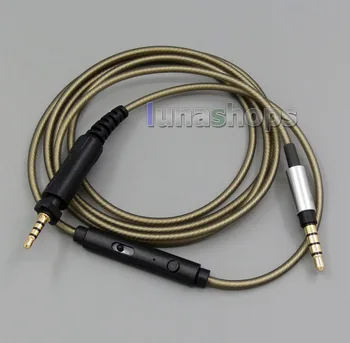 

LN005469 Silver Plated Cable with volume Remote Mic for SHURE SRH440 SRH840 SRH940 SRH750DJ headphone