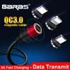 Магнитный usb-кабель GARAS Micro USB и type C 3A кабель для быстрой зарядки и передачи данных QC3.0 Магнитный USB C ► Фото 1/6