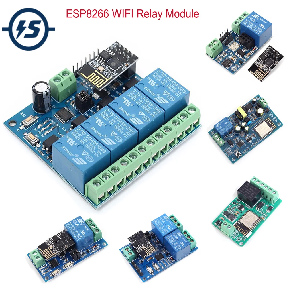 12V ESP8266 ESP-01 4-Channel WiFi Relay Module For Smart Phone APP Controller