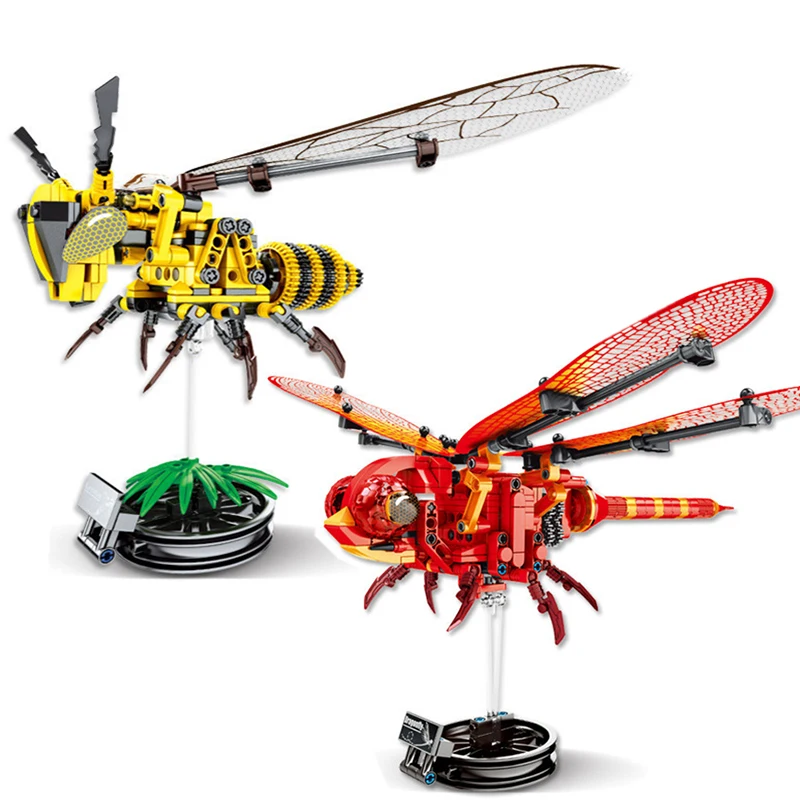

Technic Creator Insect Honeybee Wasp Dragonfly Building Blocks Kit Brick Classic Animal Model Kids Toys For Children Gift