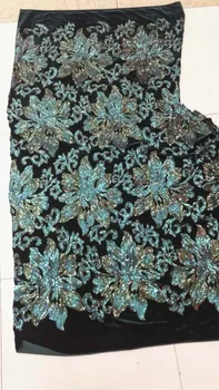 

Colorful embroidered African net lace with sequins,top quality French lace fabric H301 fashionable net lace for party dress