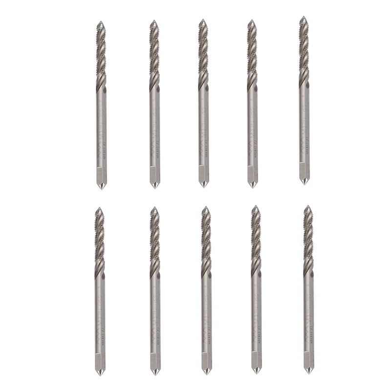 10Pcs Spiral Fluted Machine Hands Taps M3 HSS Spiral Pointed Taps