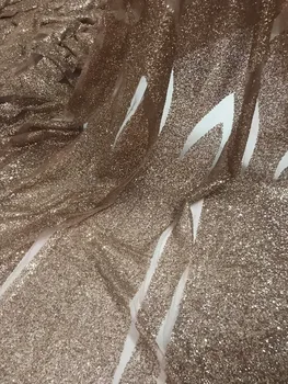 

particular glued glitter with sequins J-856 African tulle net lace fabric