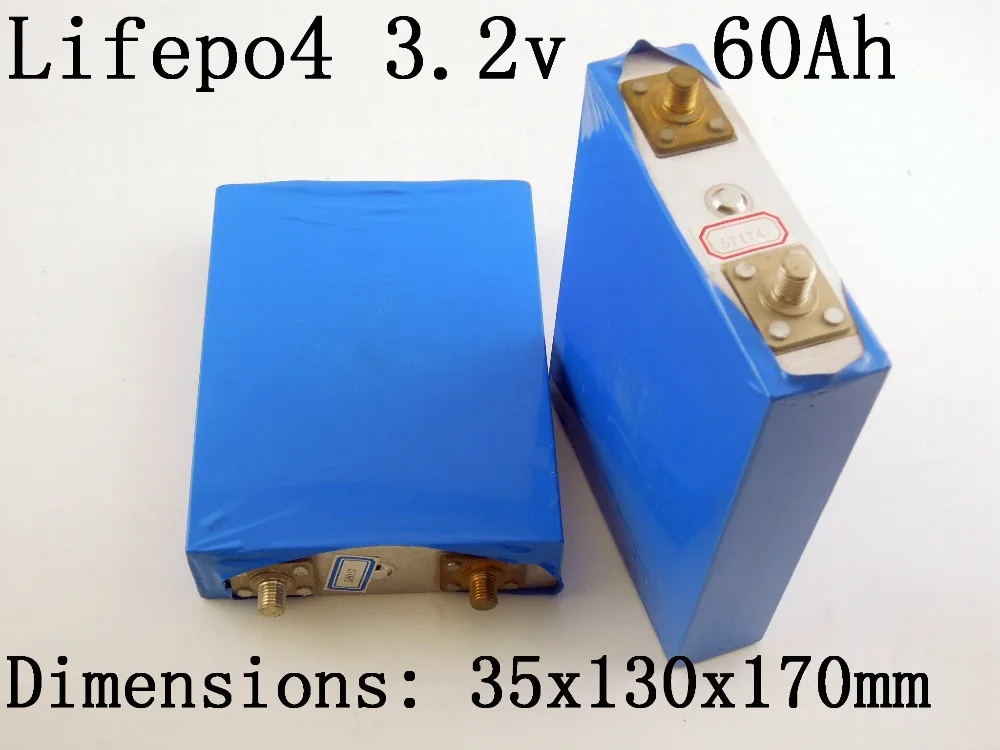 1 шт. 3.2в lifepo4 60Ah батарея высокой разрядки 60ah литиевая для diy электровелосипеда