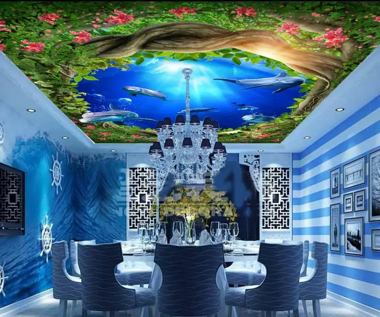 

3D Wallpaper Home Decor Ceiling 3d photo Green tree vines boys Bedroom living room 3d ceiling wallpaper for walls in rolls