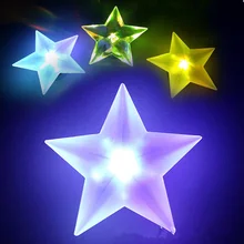 5 шт. пентаграмма светодиод в форме звезды настенный светильник красочный акриловый ночник с присоской Рождество День рождения принадлежности, домашний декор