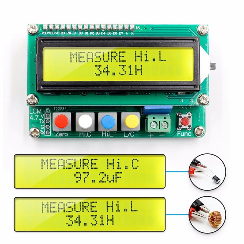 Lc100-A цифровой ЖК-дисплей высокая точность емкости индуктивности L/C метр конденсатор тестер частоты 1Pf-100Mf 1Uh-100H Lc100-A+ Te