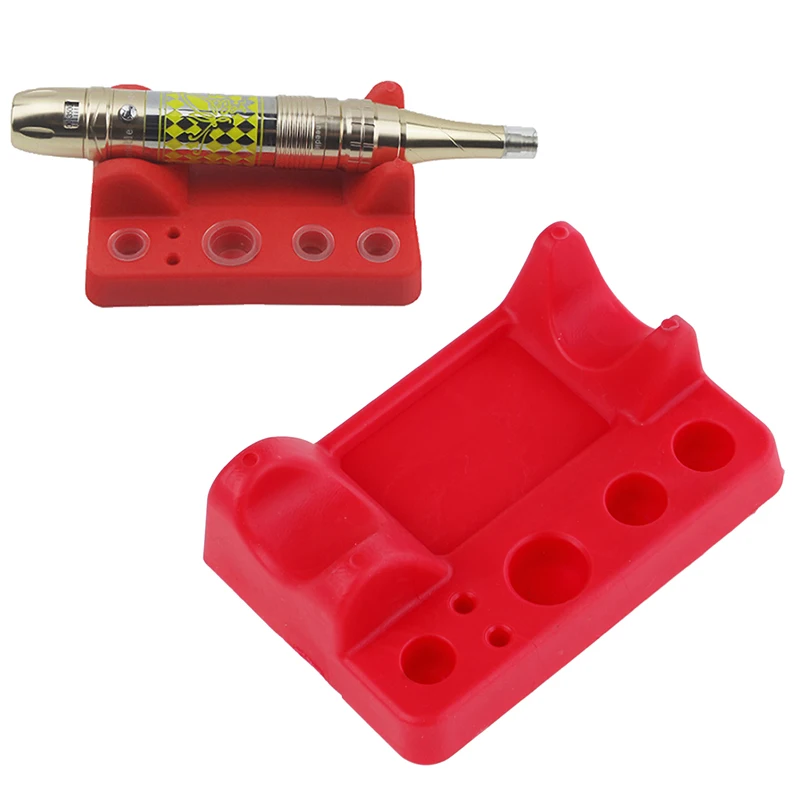 

2019 New Red Silicone Tattoo Tool Pen Holder Stand For Microblading Pigment Ink Cup Machine Permanent Makeup Tattoo Accessories