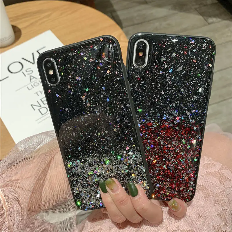 

Glitter Epoxy Sequins For Iphone 6 6S 7 8plus X Xs Xr Max Anti-Drop Phone Case