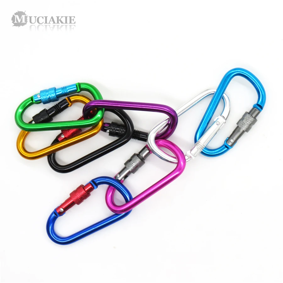 5PCS Aluminum Alloy Decorative Hoods Key Hooks Black Blue Red Gold Silver Carabiners Key Chain Clip Camping Snap Hook Outdoor 4