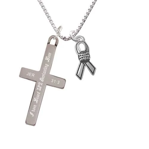 Ribbon with Softball - Everlasting Love - Cross Necklace (1)