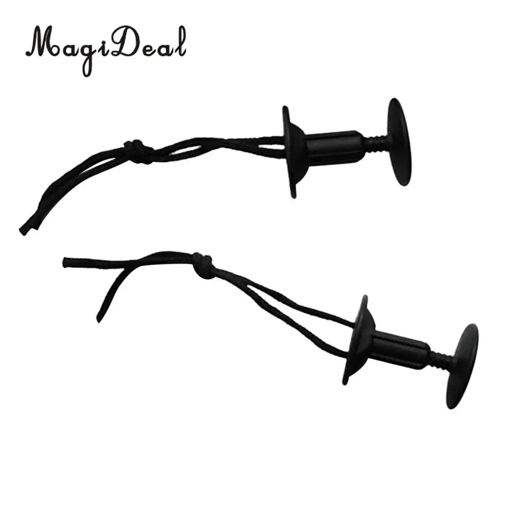 MagiDeal Hot Sale 2Pcs Black Surfboard Leash Plug With Cord 50mm for Outdoor Kayak Canoe Surfing Fishing Water Sports