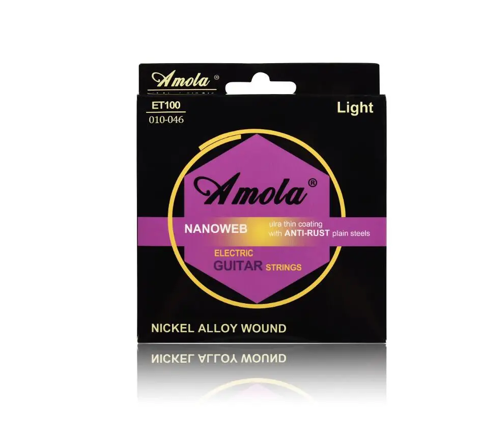 

String Electric Guitar Amola 009 010 Super Light Nanoweb Coating Brilliant Tone Round Wound Ulra Fina