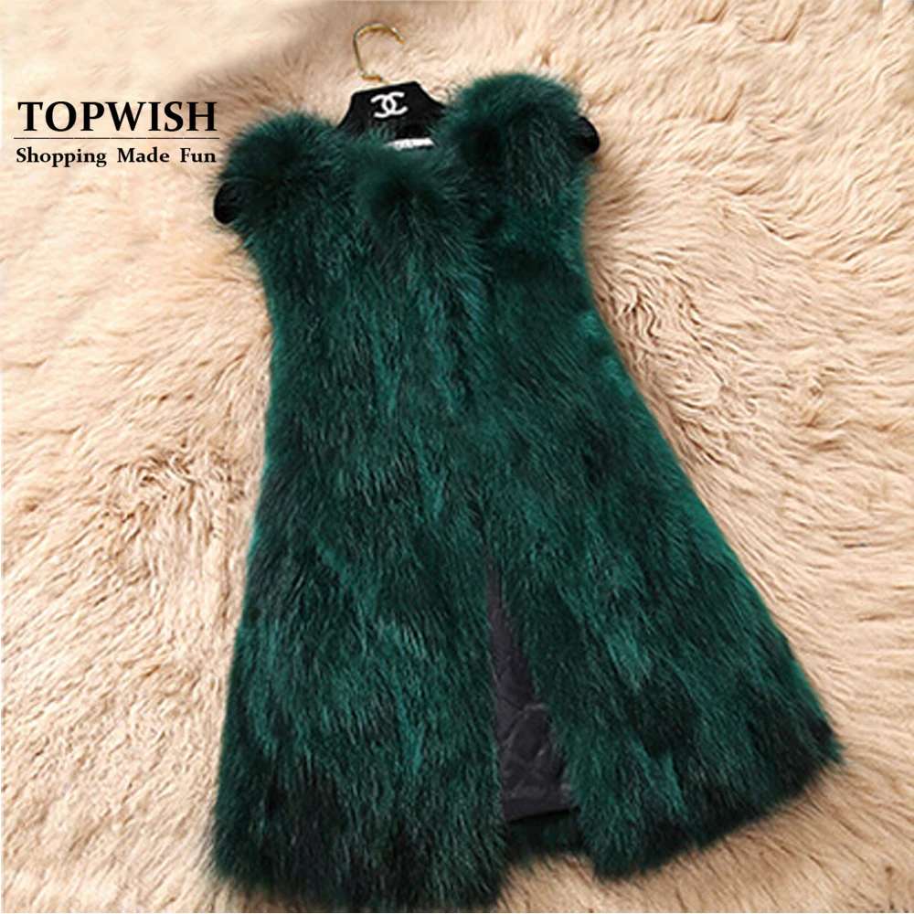 

Genuine Fox Fur Vest Nature Women Fox Fur Gilet Factory Custom big size Wholesale Fur Waistcoat TFP872