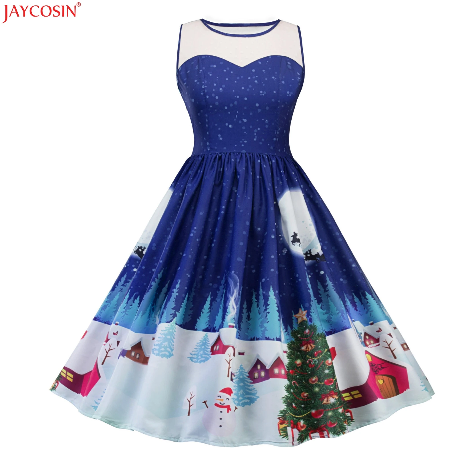 Blue christmas dress ladies Clearance
