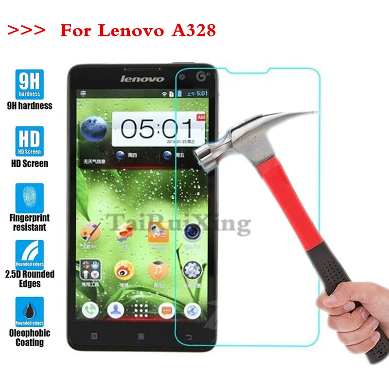 

(TaiRuiXing) Screen Protector Film 0.3mm 9H 25D Front Premium Tempered Glass For Lenovo A328 A 328 Cover