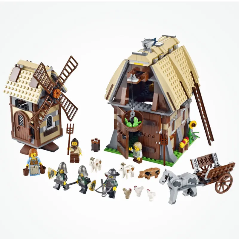 

Castle Series Creator Blocks Kingdoms Mill Village Raid Review Sets Mini Street Model Store Shop Blocks Toys