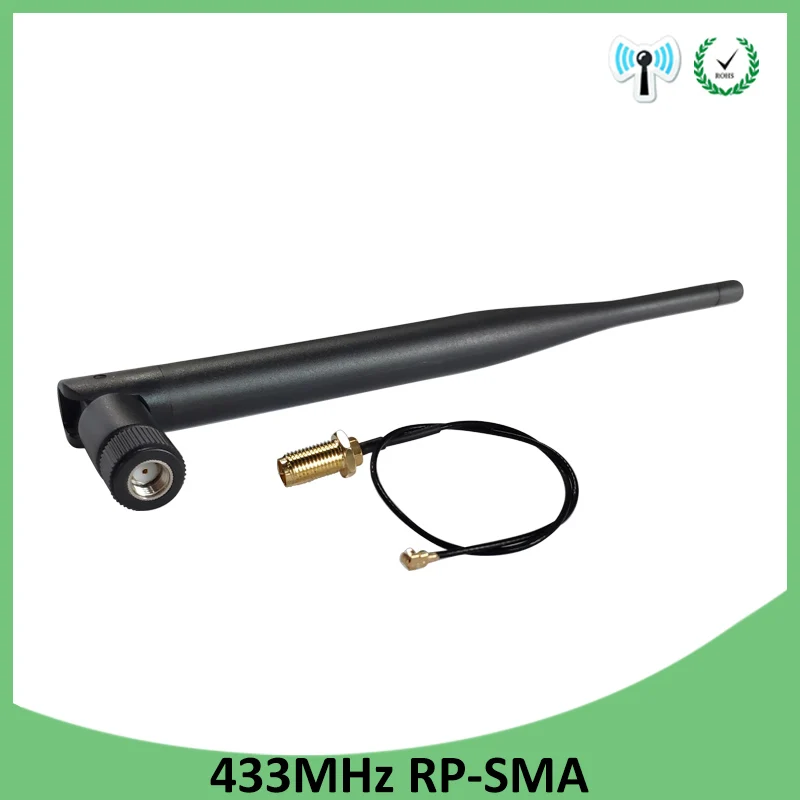 433Mhz Antenna 5dbi GSM 433 mhz RP-SMA Connector Rubber 433m Lorawan antenna+ IPX to SMA Male Extension Cord Pigtail Cable 433Mhz Antenna 5dbi GSM 433 mhz RP-SMA Connector Rubber 433m Lorawan antenna+ IPX to SMA Male Extension Cord Pigtail Cable