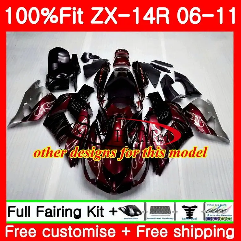Корпус для KAWASAKI NINJA blue black ZX 14R ZX14R 06 07 08 09 10 11 23SH11 ZZR1400 2006 2007 2008 2009 2010 2011 обтекатели|body