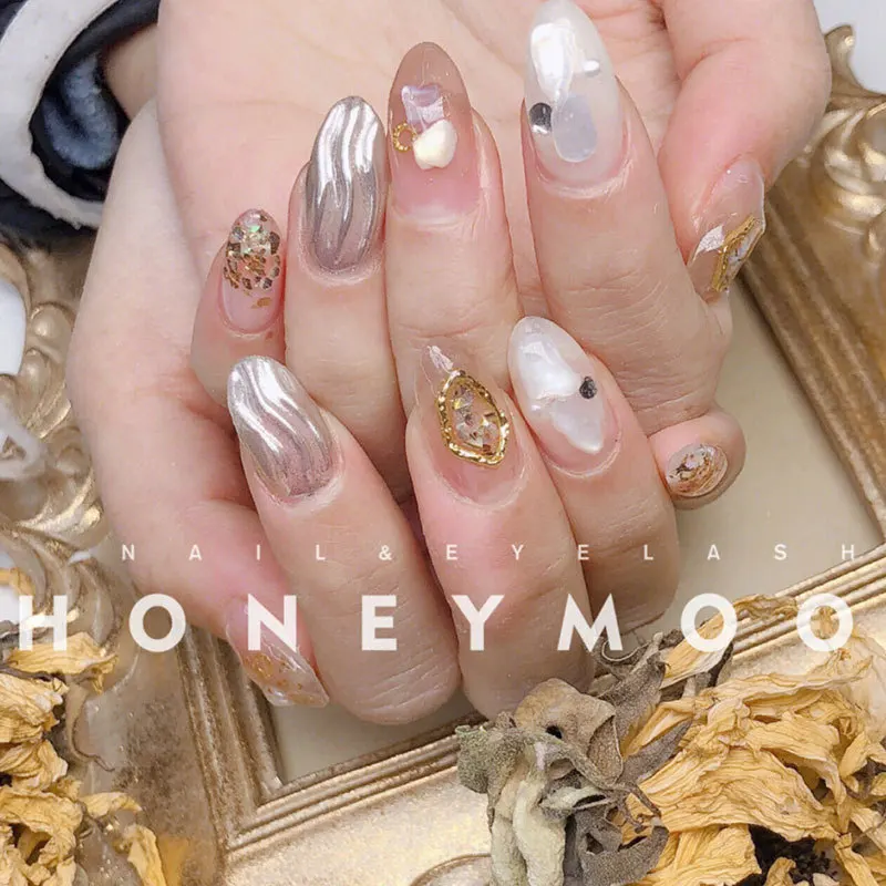

New Japanese Style Nail Art Decoration Jewelry Shell Reticulated Red Ornaments Japanese Shell Stone Abalone Shell Natural Hand-P