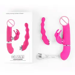 2 в 1G-Spot Rabbit анальный дилдо-вибратор взрослые секс-игрушки с 7 вибрирующими режимами для женщин силиконовый водостойкий перезаряжаемый
