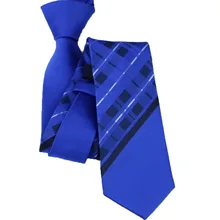 LAMMULIN Новинка мужские галстуки Королевский синий полосатый с черный/белый клетчатый тканый галстук, жаккардовый узкий галстук для свадьбы 6 см