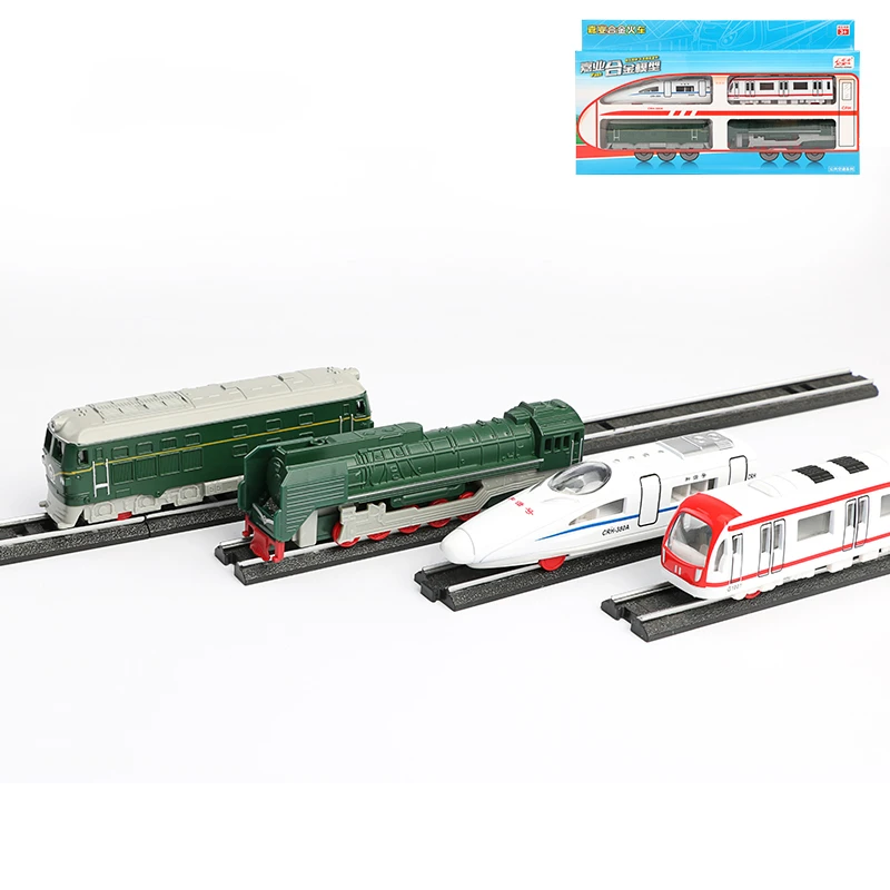 

4 In 1 Vehicles Train Model Remote Control Toys Simulation Steam Train Model Gliding High Speed Rail Trainset Children's Friends