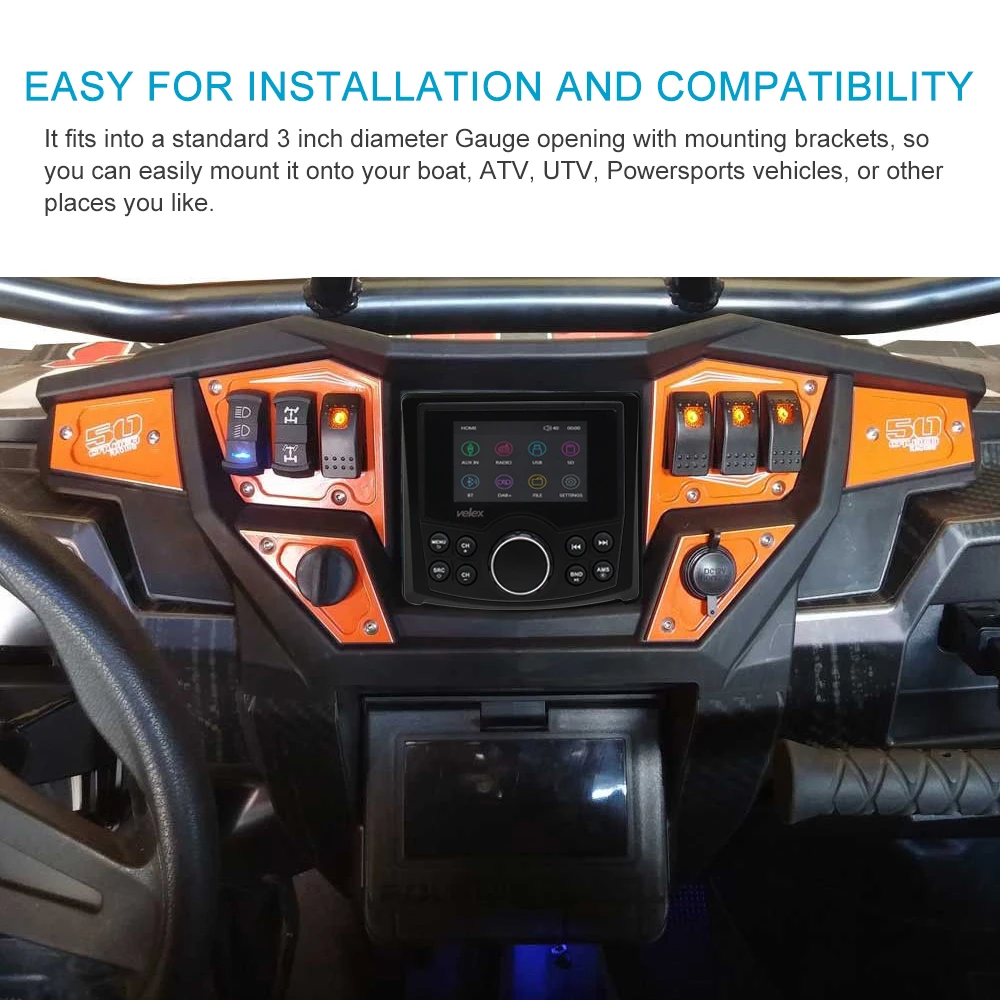 Wasserdicht Bluetooth Marine Digital Media Stereo Empfänger mit Audio/Video-player AM FM Radio Stre
