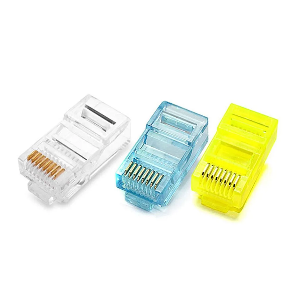 50 шт. цветные модульные Сетевые штекеры RJ45 8P8C CAT5 CAT5E|Компьютерные кабели и
