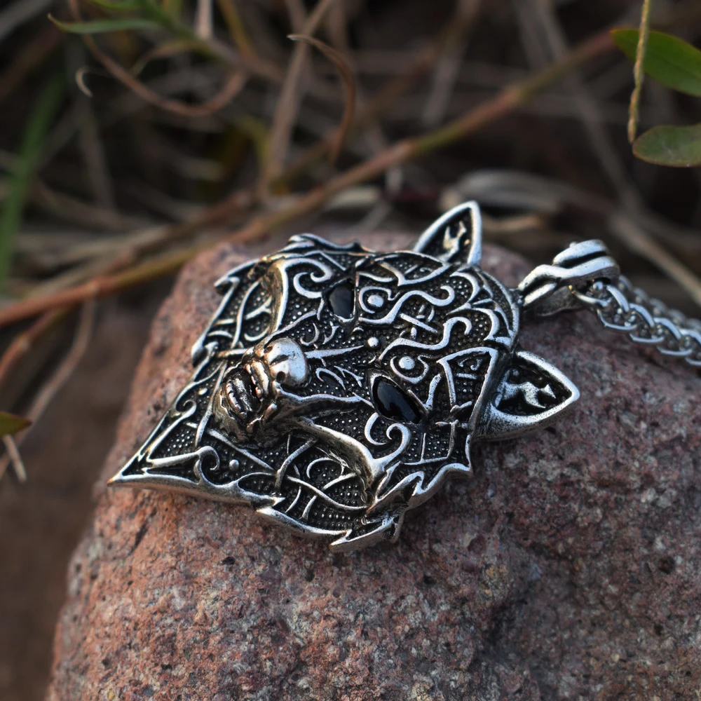 SanLan скандинавский волк Викинги кулон голова Волка ожерелье животное оригинальные ювелирные изделия