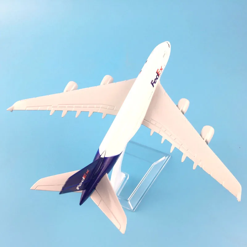A380 FEDEX EXPRESS Airline MODEL PLANE AIRCRAFT Kids Toys 16CM Alloy Metal Model Plane W Stand Aircraft Toys Birthday Gift 3