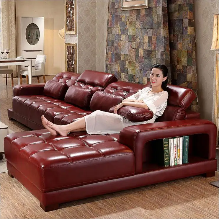 Высококачественный Европейский кожаный диван для гостиной o1206