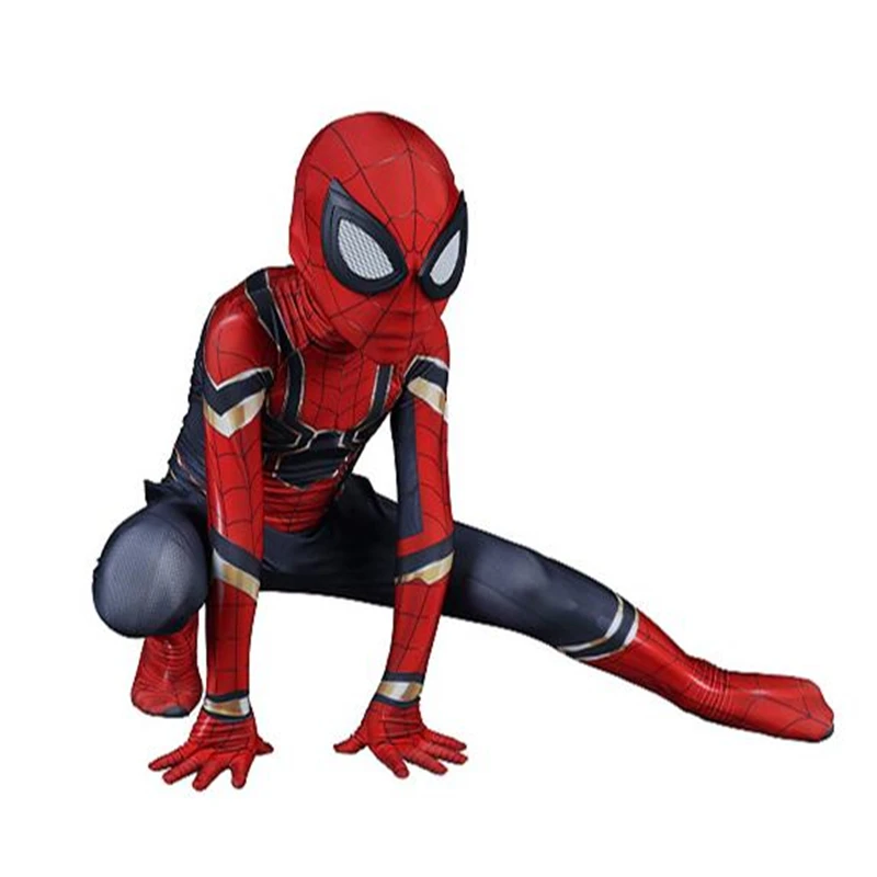 Kids Spiderman Unisex Halloween Zentai Cosplay Costume Spider Spandex Lycra Bodysuit Jumpsuits Iron Spiderman Children's Edition Kids Spiderman Unisex Halloween Zentai Cosplay Costume Spider Spandex Lycra Bodysuit Jumpsuits Iron Spiderman Children's Edition