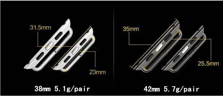 20 шт./лот настоящий бесшовный металлический соединитель застежка ремешок-адаптер для наручных часов Пряжка для Apple Watch 38 мм/42 мм адаптер с отверткой