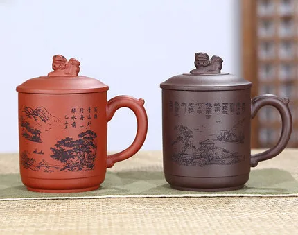 Yixing Purple Clay Kung Fu Teacup non-ceramic tea set Office drink cup with lid Custom lettering Gift box packaging Free Shippip Yixing Purple Clay Kung Fu Teacup non-ceramic tea set Office drink cup with lid Custom lettering Gift box packaging Free Shippip
