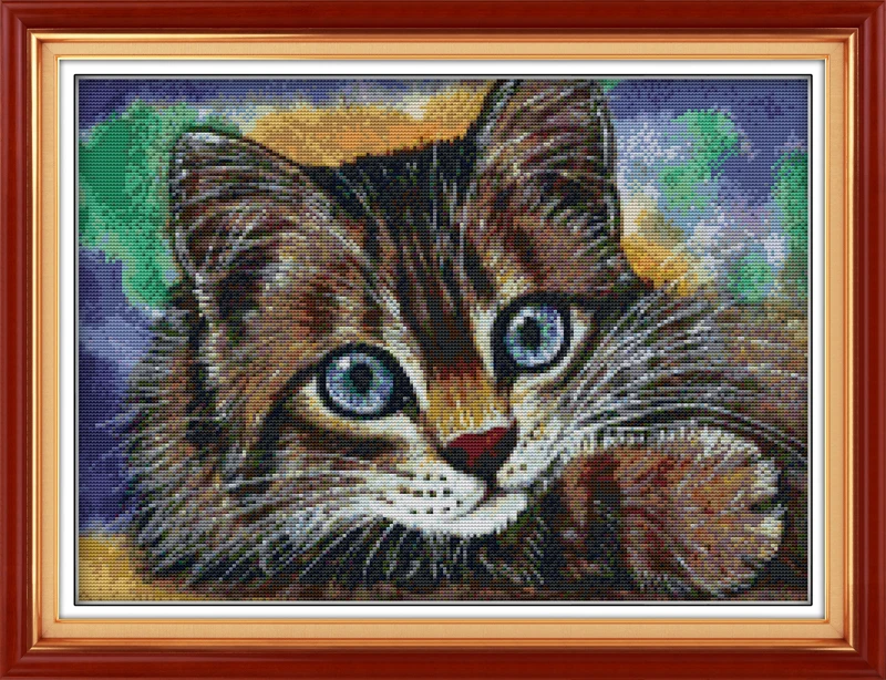 

Cat Counted Cross Stitch 11CT Printed 14CT DMC Cross Stitch Set DIY Chinese Cotton Cross-stitch Kit Embroidery Needlework