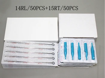

YILONG (14RL+15RT) 50 PCS Disposable Sterile Tattoo Needle+50PCS Blue Disposable Tattoo tips Free shipping tattoo needle product