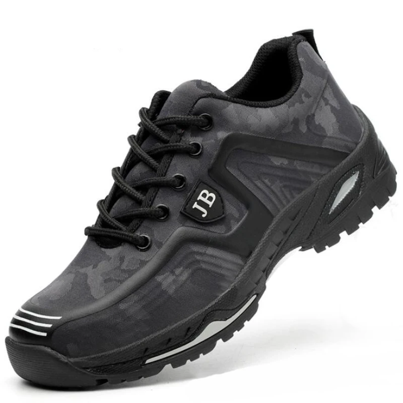 الرجال أحذية الأمان الطويلة أزياء التمويه الربيع التأمين العاملة ثقب واقية أحذية رجالي تنفس شبكة الصلب اصبع القدم حذاء كاجوال