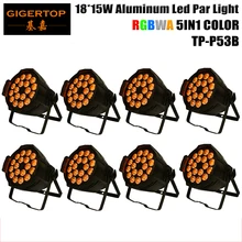 8 XLOT светодиодный сценический свет, алюминий Par 15 Вт 18 шт. RGBWA 5в1 цвет Яркость по DMX 512 Control черная живопись OEM логотип