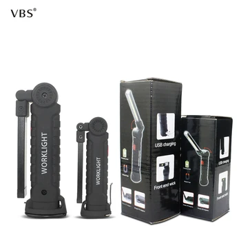 

Portable 5 Mode COB Led Flashlight with Magnet LED Work Light Built-in lithium Battery Hanging Hook Lamp For Outdoor Camping
