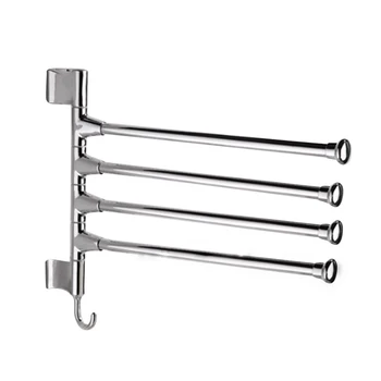

Wall-Mounted Swing 4-Arm Kitchen Towel Rack,Stainless Steel