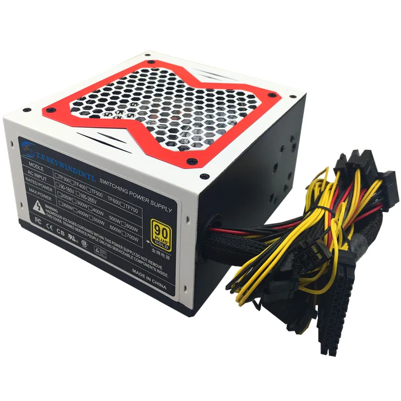 12 فولت PSU 600 واط امدادات الطاقة سطح المكتب 600 واط ATX PSU 600 واط PC مصباح LED للامداد بالطاقة الألعاب 120 ملليمتر مروحة PC الطاقة الكمبيوتر PSU ATX 24pin SATA