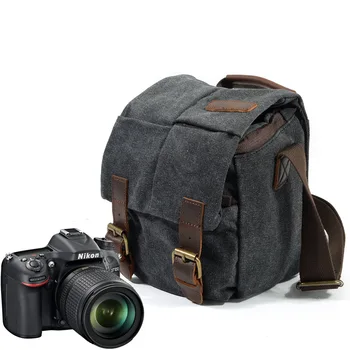 

Cross-Border Canvas Bag Single Shoulder Retro Photo Bag Waterproof Micro-SLR Moisture-proof Camera Bag for Men and Women