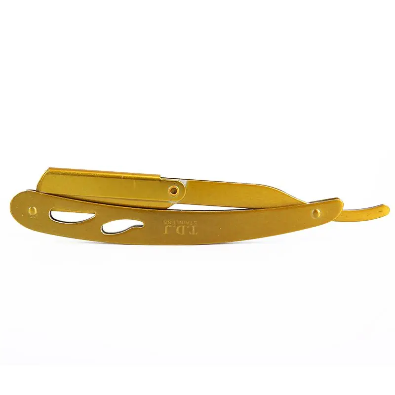 1pc High Quality Pro Stainless Steel Straight Razor Durable Folding Edge Barber Razor Gold Shaving Shaver